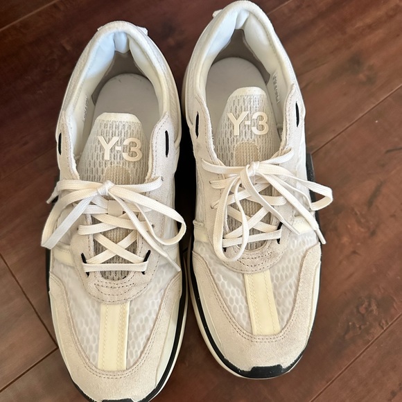 Y-3 Unisex Fashion Sneaker Size 9 Beige - Picture 3 of 5